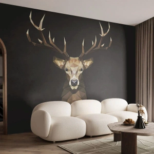 Egyedi tapéta Premium Canvas - Kubista szarvas - Állatok, Szarvas, Grafika