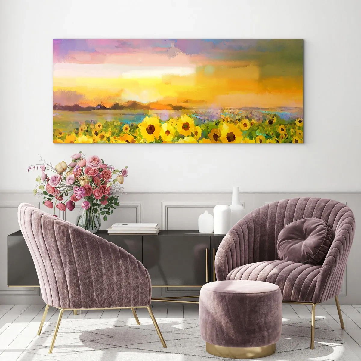 Üveg kép - A nap maga szállt le a földre - 100x40 cm