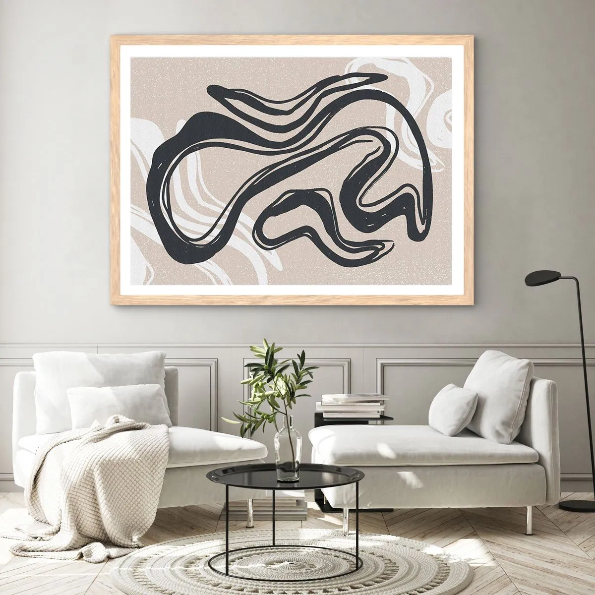 Poszter világos tölgy keretben - Megsokszorozott kifejezés - 91x61 cm