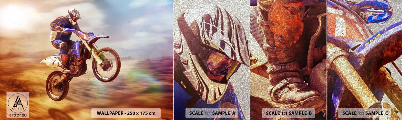 Fotótapéta Minta Premium Sand - Motoros szédülés - Motocross, Sport, Motorkerékpáros - 100x30 cm
