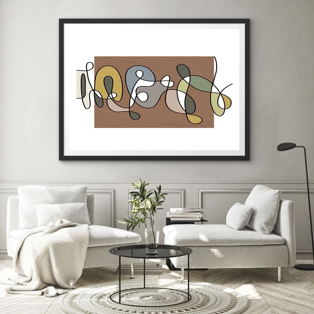 Poszter fehér keretben - Egy mosolyt érdemlő absztrakció - 70x50 cm