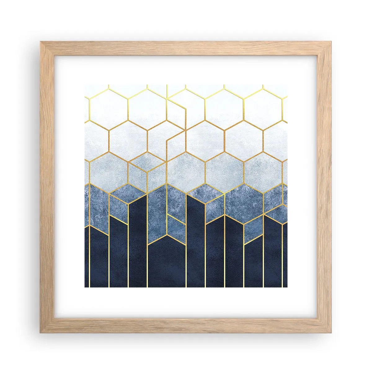 Poszter világos tölgy keretben - Kompozíció szinkópa ritmusban - 30x30 cm