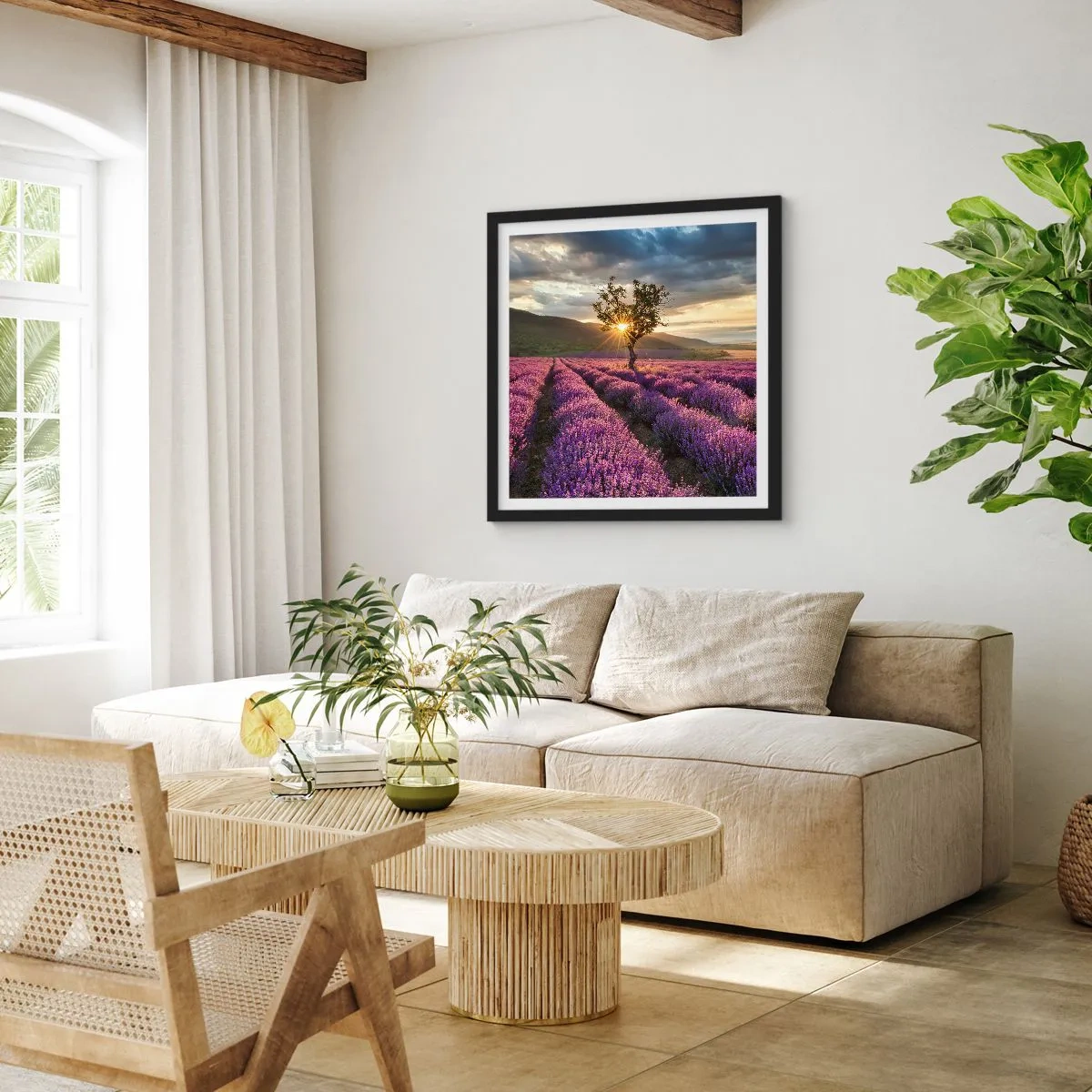 Poszter fehér keretben - Lila színű illat - 60x60 cm