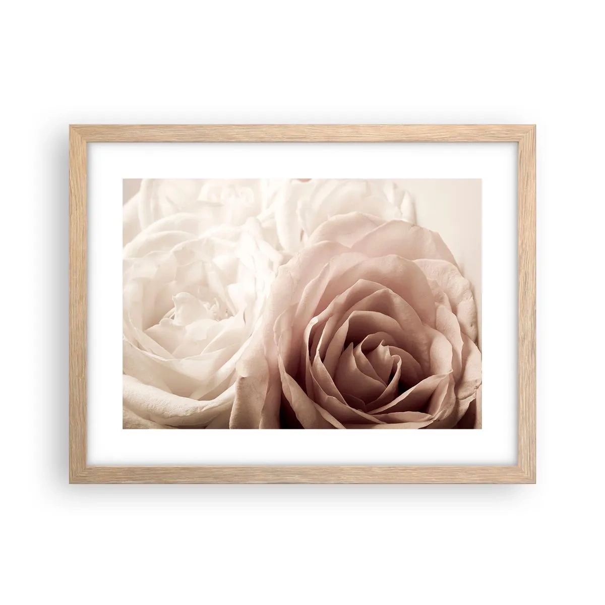 Poszter világos tölgy keretben - Egy rózsa szívében - 40x30 cm