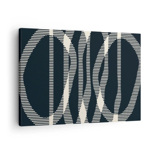 Vászonkép - Geometriai vonalak világos árnyalatokban sötét háttéren - 70x50cm - Sötétség megtörése kísérlete - Modern fali dekoráció nappalihoz és hálószobához ARTTOR