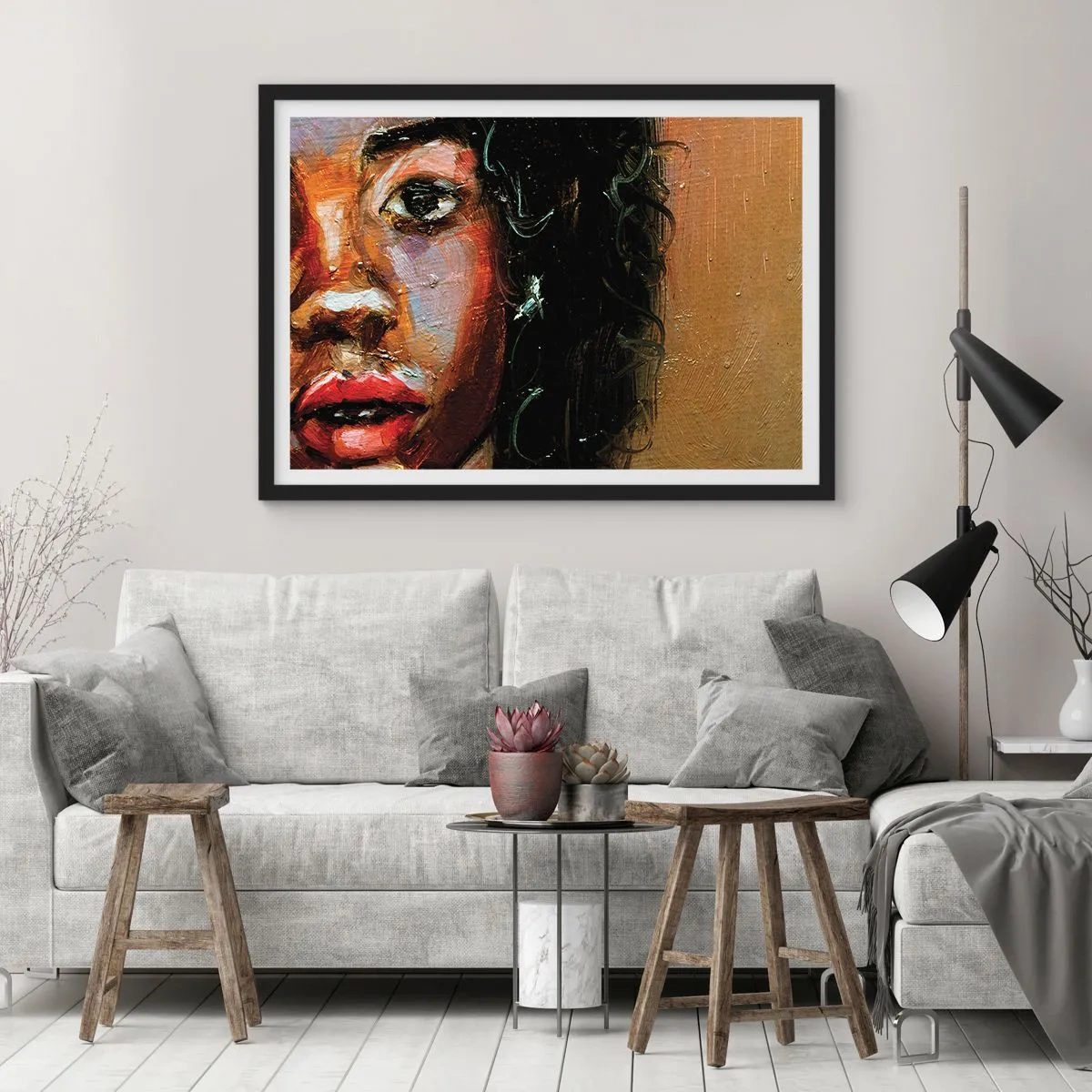 Poszter fehér keretben - Fekete és fény - 91x61 cm
