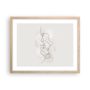Poszter világos tölgy keretben - Ölelésbe gabalyodva - 50x40 cm