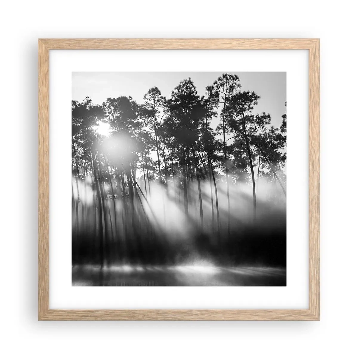 Poszter világos tölgy keretben - Megállíthatatlan nap - 40x40 cm