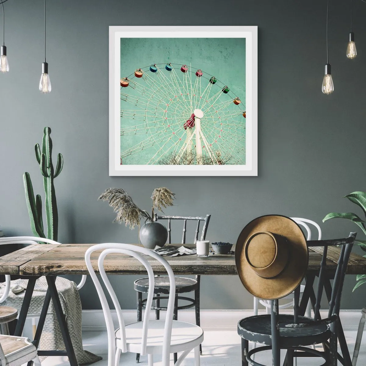 Poszter fekete keretben - Gyere játszani - 40x40 cm