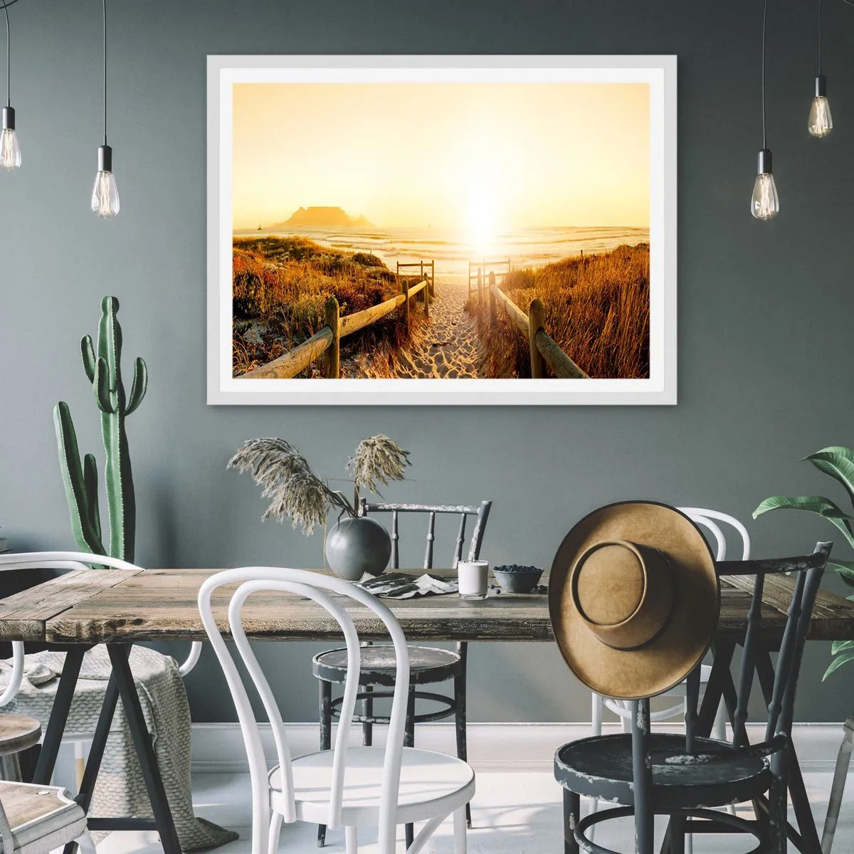 Poszter fekete keretben - A dűnén túl, a nap felé - 100x70 cm
