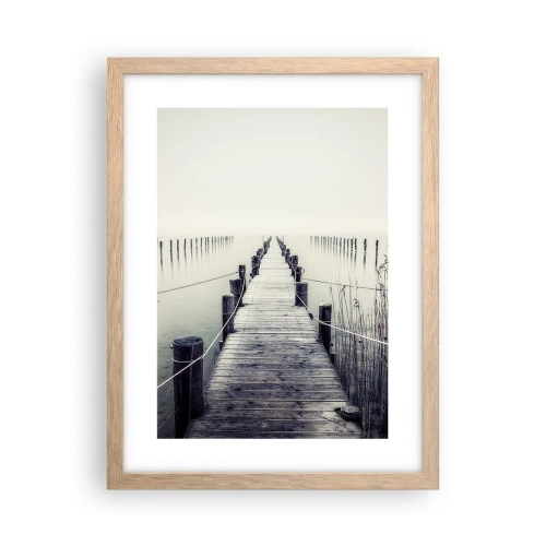 Poszter világos tölgy keretben - Merülj el a békében - 30x40 cm