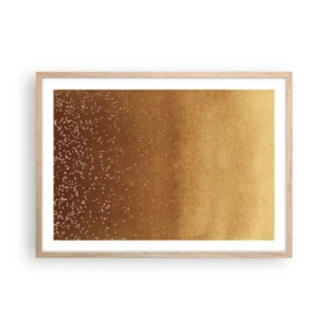 Poszter világos tölgy keretben - A fény születése - 70x50 cm