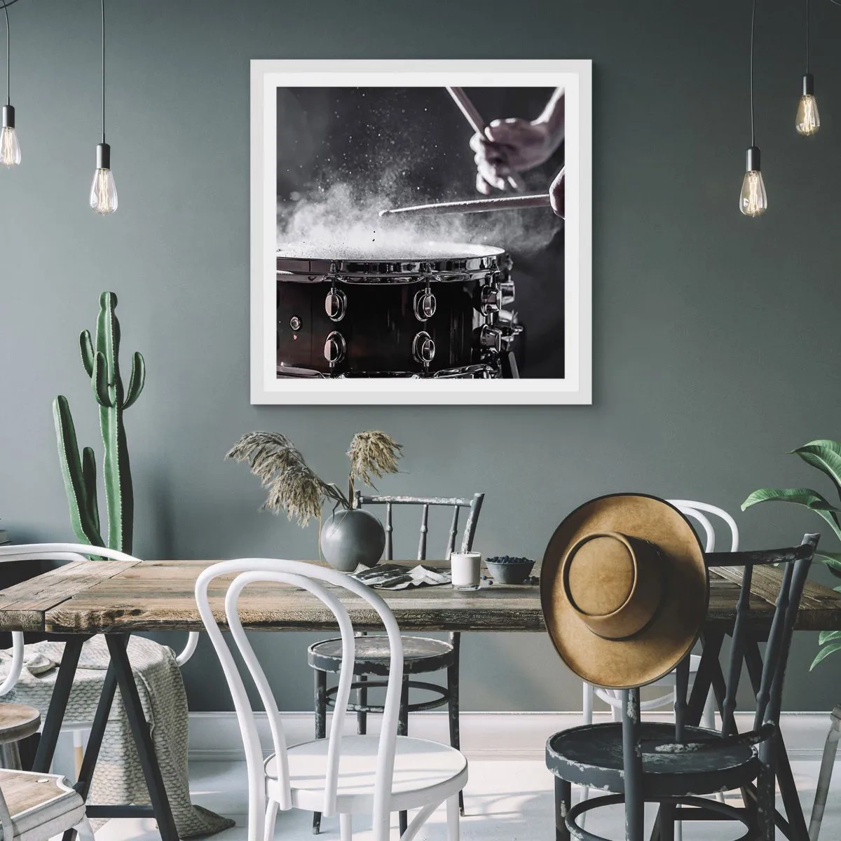 Poszter fekete keretben - A zene pulzusa - 40x40 cm