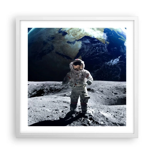 Poszter fekete keretben - Üdvözlet a Holdról - 50x50 cm