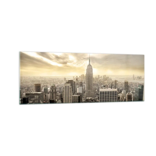 Üveg kép - Szürkéből szőtt New York - 140x50 cm