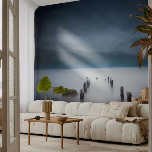 Fotótapéta Premium Sand - Töprengő tó - Tájkép, Tenger, Tó - 100x70 cm