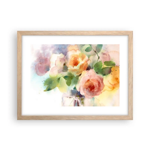 Poszter világos tölgy keretben - Gyengéd, mint az akvarell - 40x30 cm