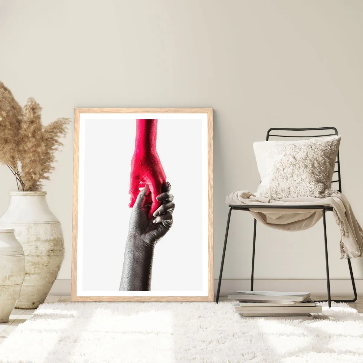 Poszter világos tölgy keretben - Együtt, bár mások - 40x50 cm