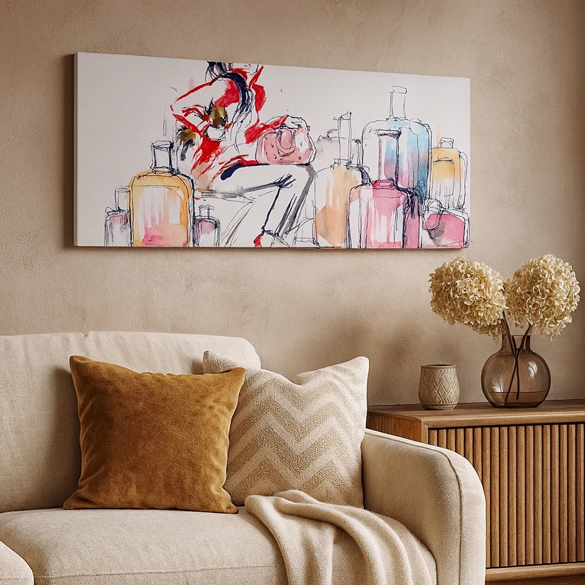 Vászonkép - Üljünk le az utazás előtt - 30x30 cm