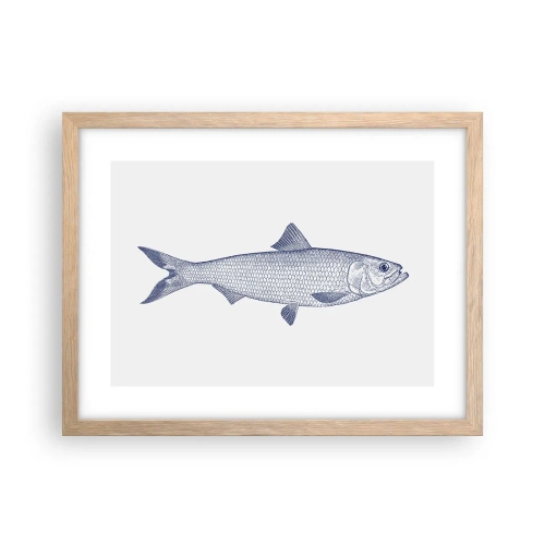 Poszter világos tölgy keretben - Üdvözlet az északi tengerektől - 40x30 cm