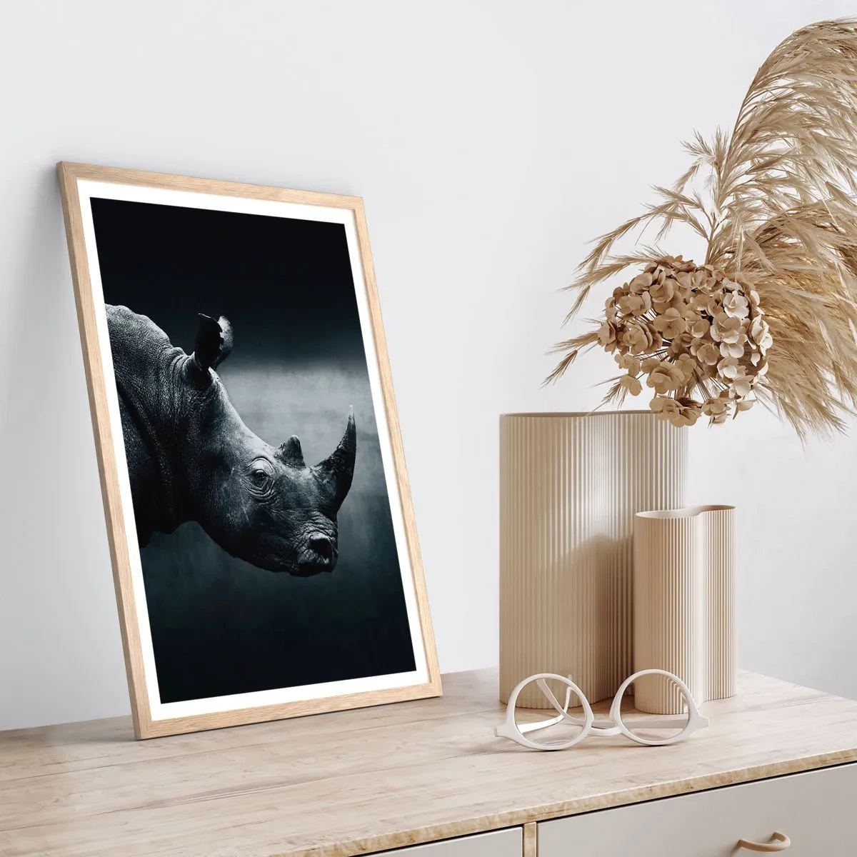 Poszter világos tölgy keretben - Jobb profil - 70x100 cm