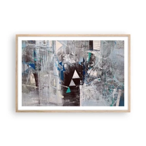 Poszter világos tölgy keretben - A háromszögek felülíró sorrendje - 91x61 cm