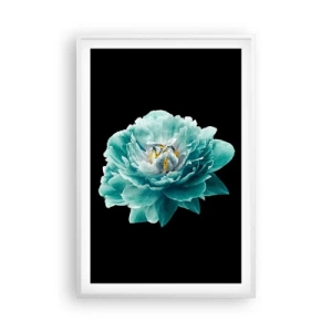 Poszter fekete keretben - Kék és arany szirmok - 61x91 cm