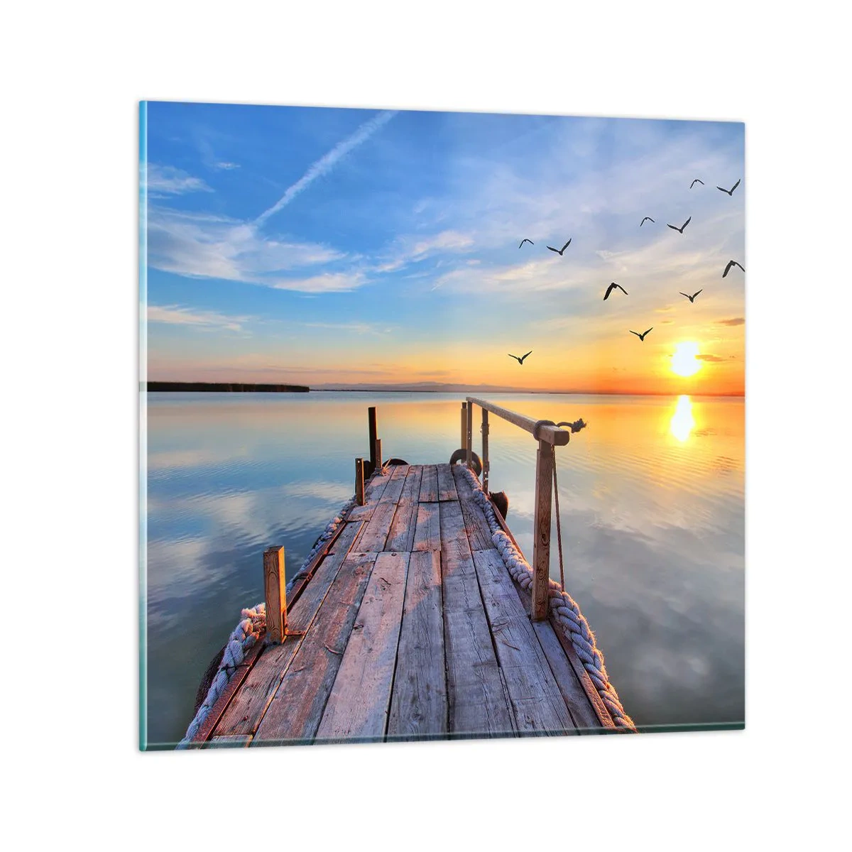 Üveg kép - Menj egyenesen a nap felé - 60x60 cm