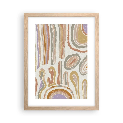 Poszter világos tölgy keretben - Színes keresztmetszetek - 30x40 cm