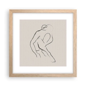 Poszter világos tölgy keretben - Intim vázlat - 30x30 cm