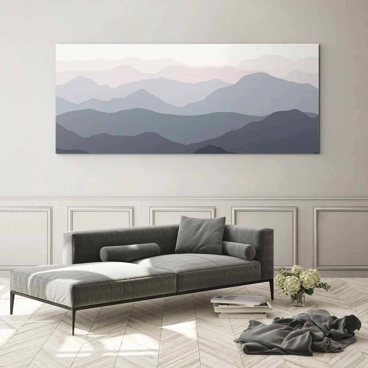 Üveg kép - A hegyek hullámai - 120x50 cm