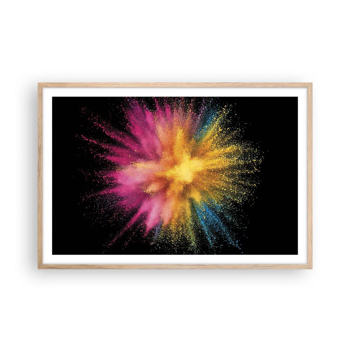 Poszter világos tölgy keretben - A színek születése - 91x61 cm