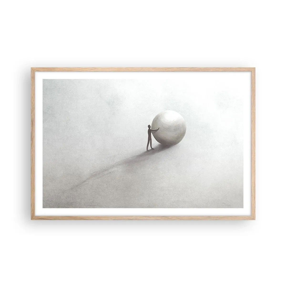 Poszter világos tölgy keretben - Az élet játéka - 91x61 cm