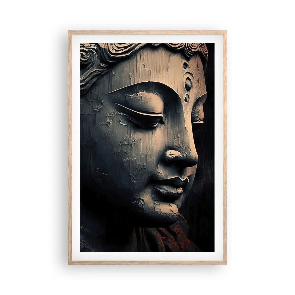 Poszter világos tölgy keretben - Összhangban a világgal - 61x91 cm