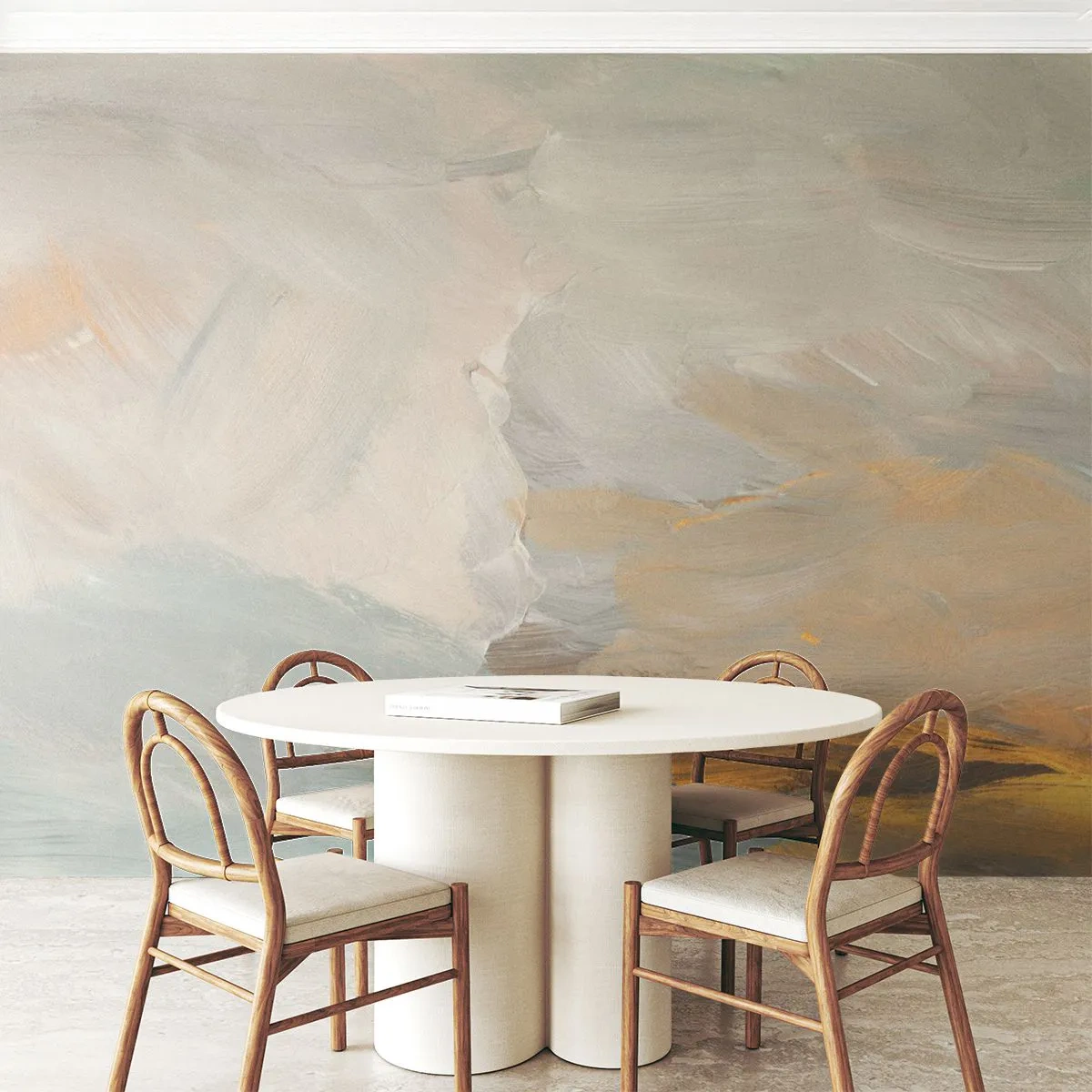 Fotótapéta Standard Eco - Finom ecsetvonások tompa színekben - 100x70cm - Absztrakció - a szelídség földje - Modern fali dekoráció nappalihoz és hálószobához ARTTOR