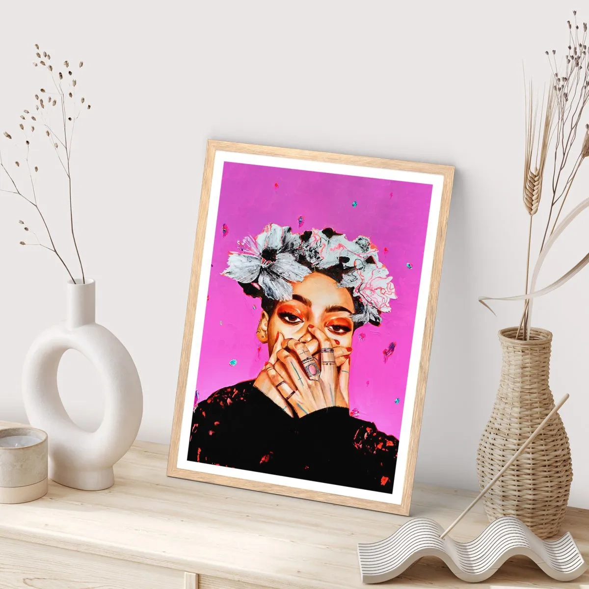 Poszter világos tölgy keretben - Egy kis őrültség - 61x91 cm