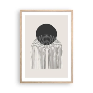 Poszter világos tölgy keretben - Remegés és biztosság - 50x70 cm