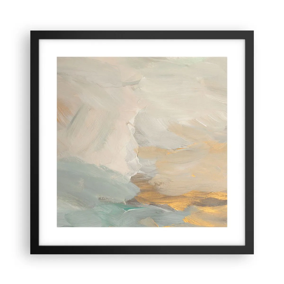 Poszter fehér keretben - Absztrakció - a szelídség földje - 40x40 cm