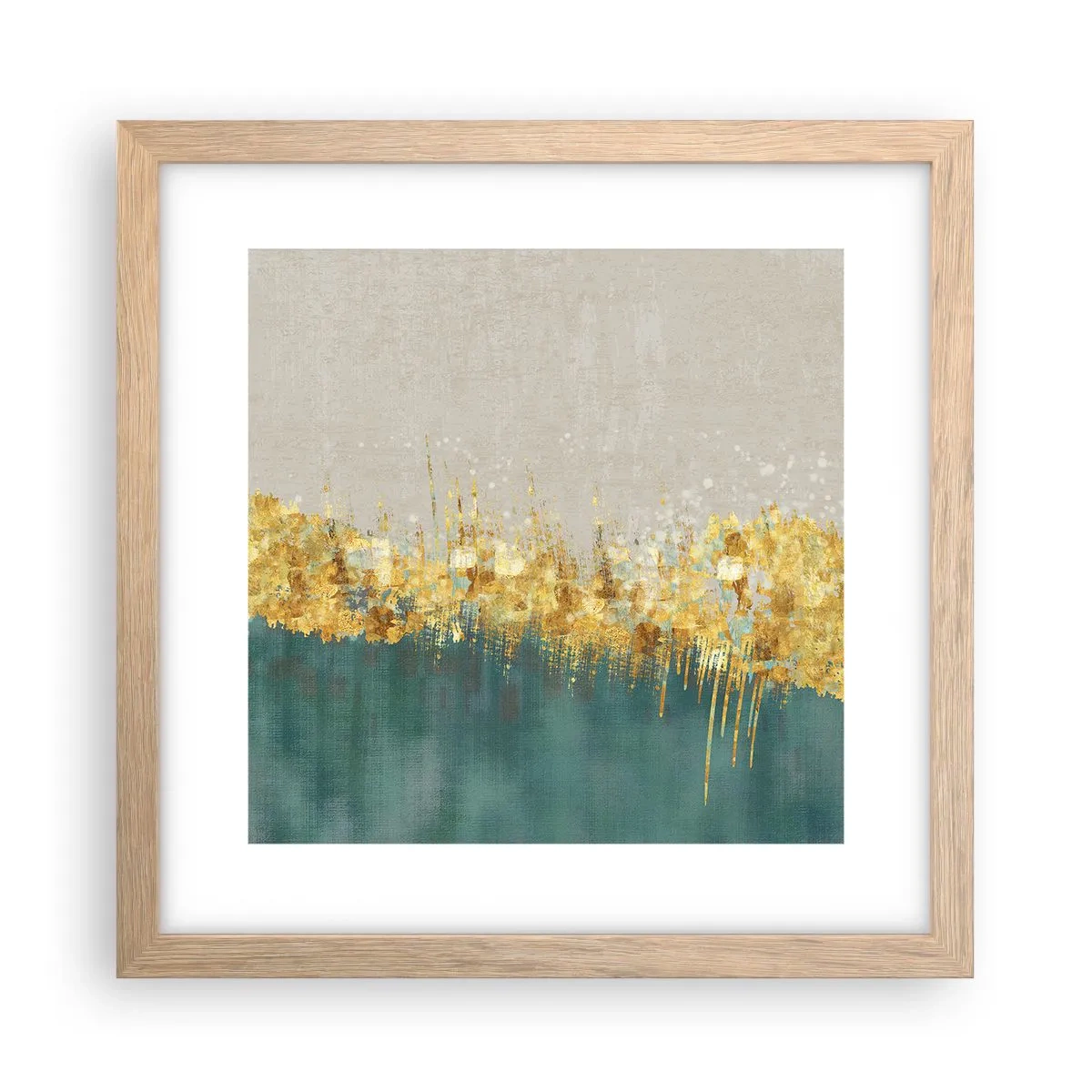 Poszter világos tölgy keretben - Az aranyhatár - 30x30 cm