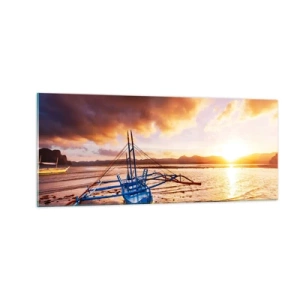 Üveg kép - Egy egész nap után nyújtózkodni a homokon - 100x40 cm