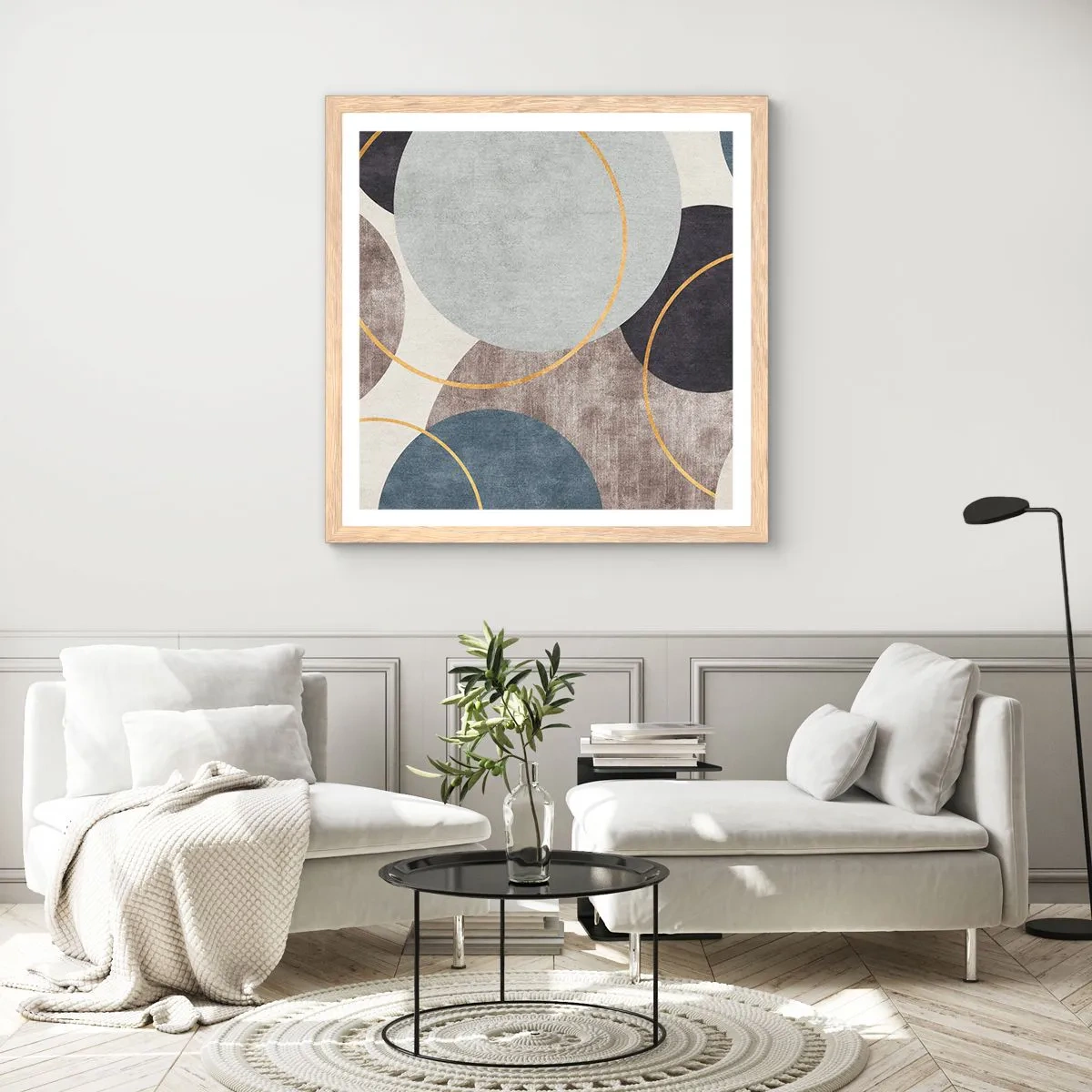 Poszter világos tölgy keretben - Kerékről kerékre - 40x40 cm
