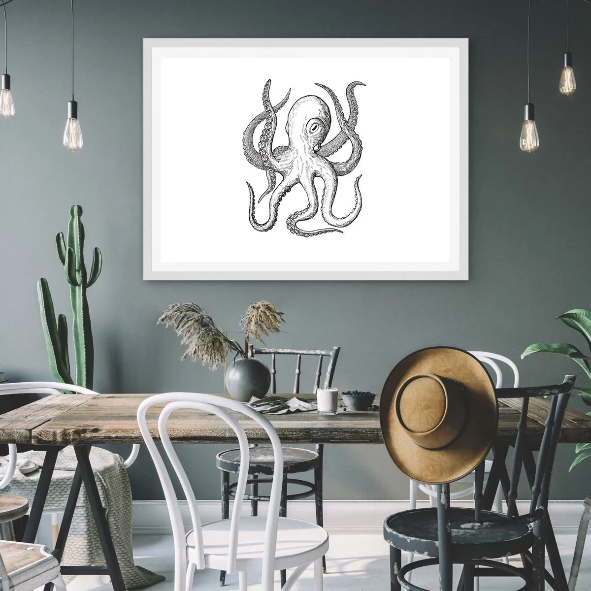 Poszter fekete keretben - Hullámokkal táncoló - 100x70 cm