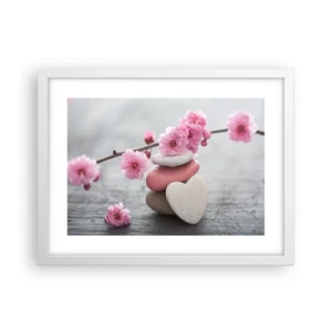 Poszter fekete keretben - Boldogság a cseresznyevirággal - 40x30 cm