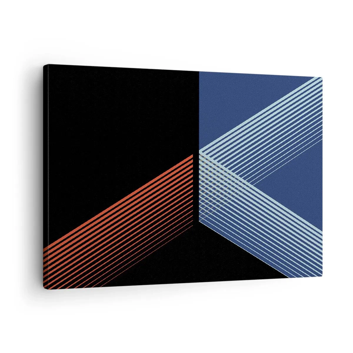 Vászonkép - Geometriai vonalak vörös és kék árnyalatokban - 70x50cm - Egyszerű történet - Modern fali dekoráció nappalihoz és hálószobához ARTTOR