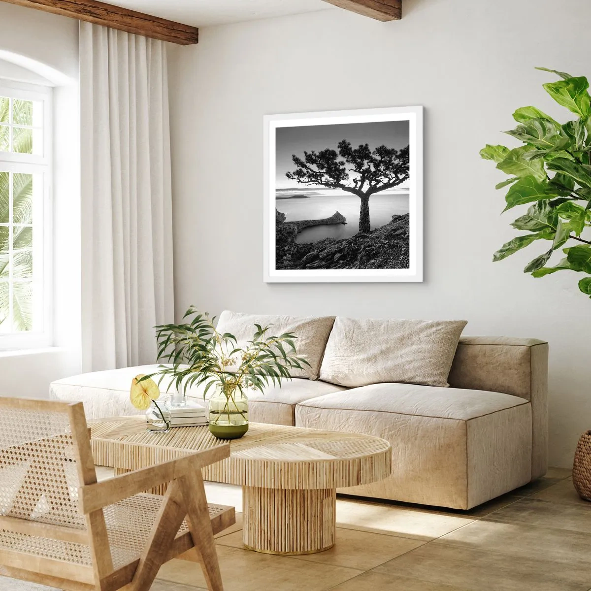 Poszter fekete keretben - Béke a horizontig - 60x60 cm