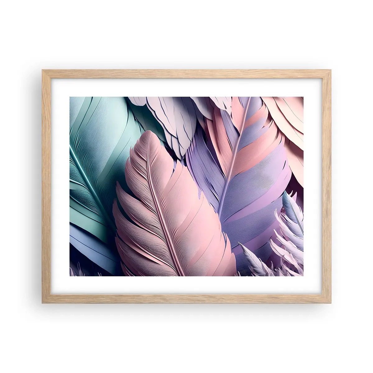 Poszter világos tölgy keretben - Madár sikk - 50x40 cm