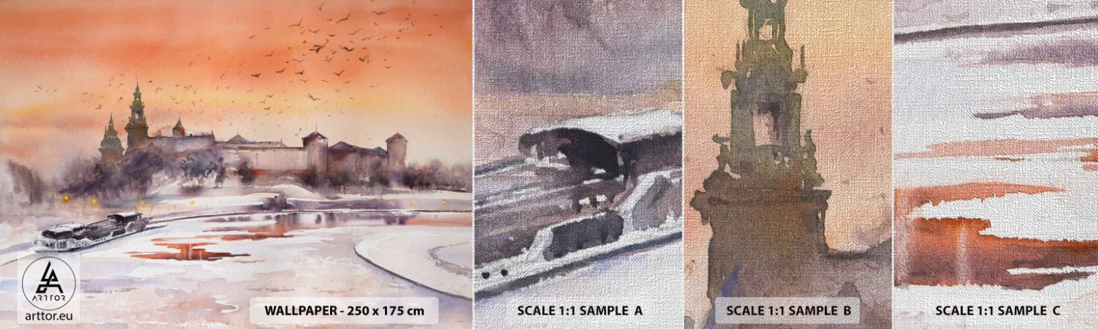 Fotótapéta Minta Premium Canvas - Királyi naplemente - Tájkép, Tájkép, Klasszikus - 100x30 cm