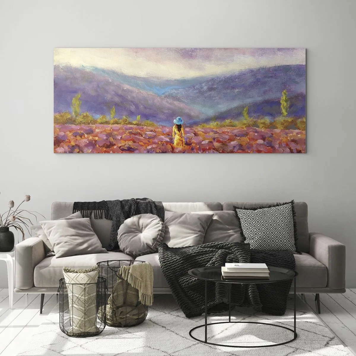Üveg kép - A levendula világában - 100x40 cm