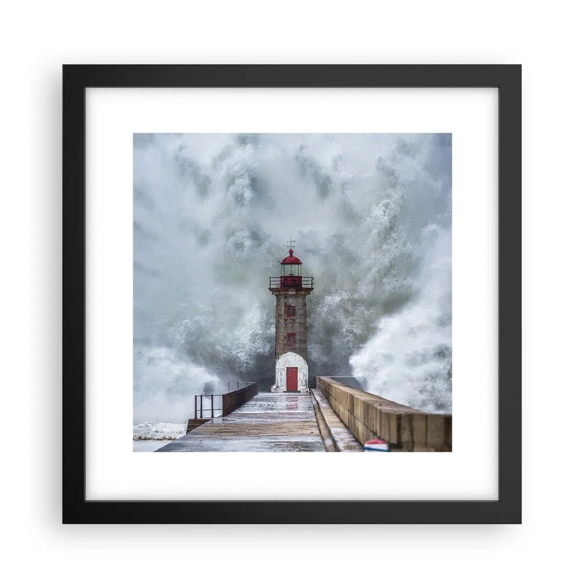 Poszter fehér keretben - A vizek ordítása, a vihar zaja - 30x30 cm