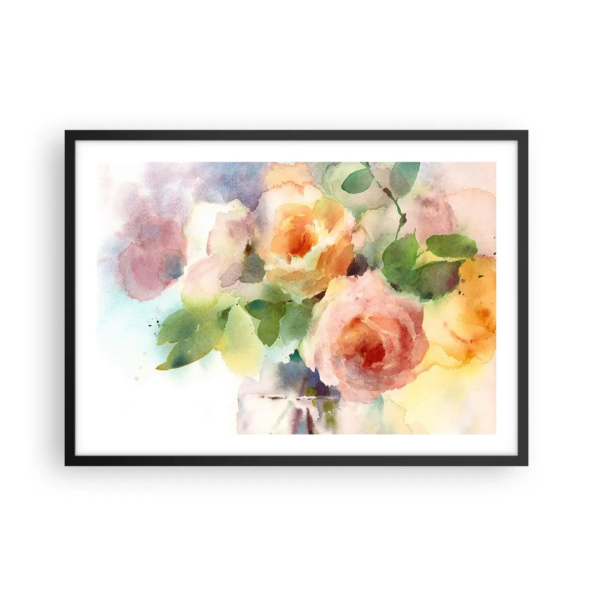 Poszter fehér keretben - Gyengéd, mint az akvarell - 70x50 cm